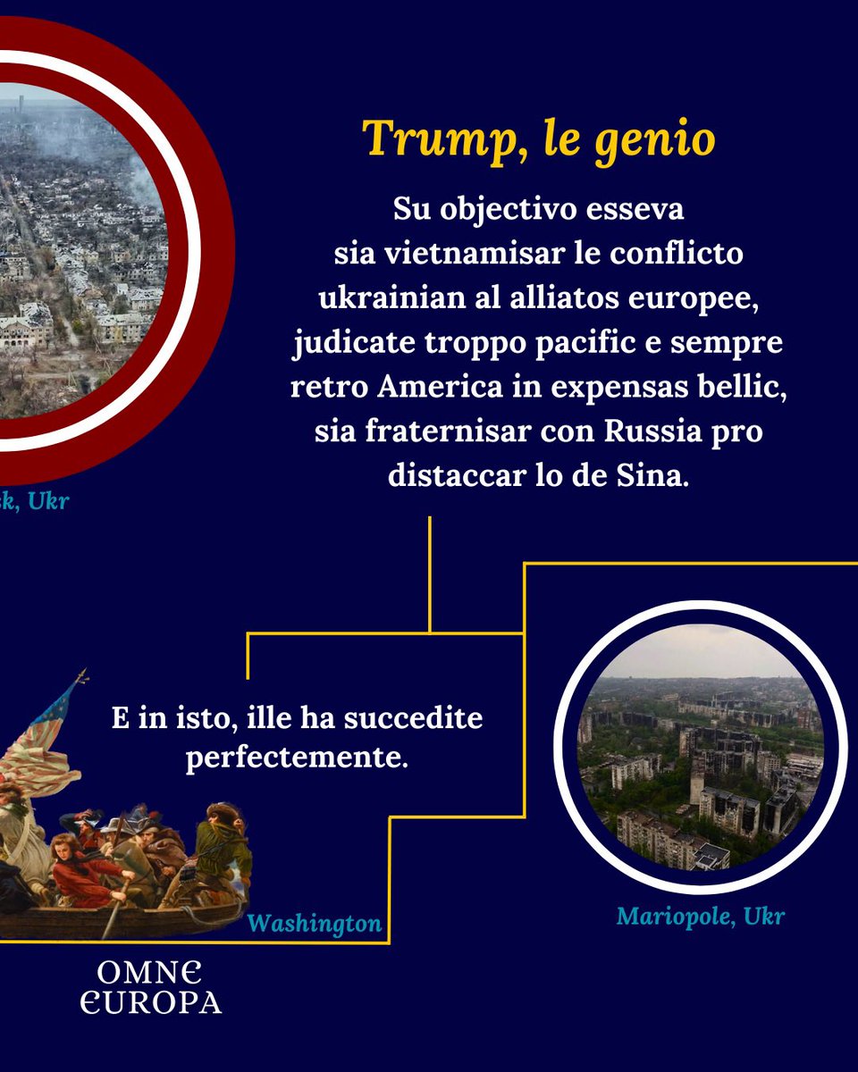 neolatyno's tweet photo. ⚜️ Trump, The Genius

His goal was twofold:
— Vietnamise the Ukrainian war on European allies, whom he views as too pacifist and always behind on the U.S. military expenditures;
— foster closer ties with Russia seeking to detach it from China.

And in this, he succeeded perfectly https://t.co/REqvJW7CSI