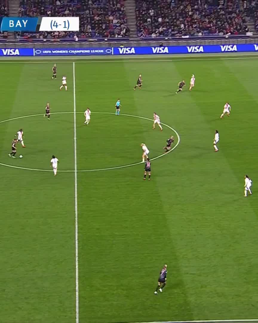✨ Tabitha Chawinga at the end of a stunning Lyon attack to go 3-1 up against Bayern, after trailing at the break!Watch the game live on DAZN & join the DAZN FanZone ▶️  #UWCLonDAZN #UWCL