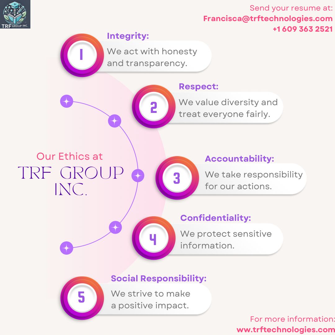 Lisa Haydon (She/Her) (@trftechnologies) on Twitter photo π TRF GROUP INC. β Core Values π
π Integrity | π€ Respect | β Accountability
π Confidentiality | π Social Impact
π© Apply now! Francisca@trftechnologies.com
π +1 609 363 2521 | π trftechnologies.com
π #CoreValues #JoinUs #TRFGroupInc #TRFTechnologies #NowHiring π TRF GROUP INC. β Core Values π
π Integrity | π€ Respect | β Accountability
π Confidentiality | π Social Impact
π© Apply now! Francisca@trftechnologies.com
π +1 609 363 2521 | π trftechnologies.com
π #CoreValues #JoinUs #TRFGroupInc #TRFTechnologies #NowHiring