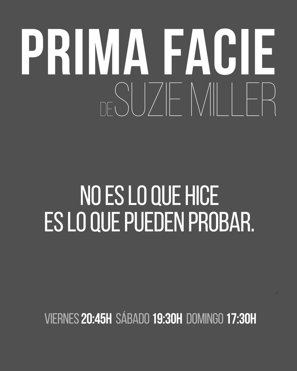 Este fin de semana, te esperamos en #PrimaFacie con <a href="/ReginaBlandon/">Regina Blandón</a>, un poderoso monólogo de Suzie Miller. 

Asegura tus boletos hoy mismo. 

📍 <a href="/teatro_milan/">Teatro Milán</a> | Boletos también en taquilla 
 📅 Viernes: 20:45 | Sábado: 19:30 | Domingo: 17:30 H
 👉🏼 primafaciemx.com