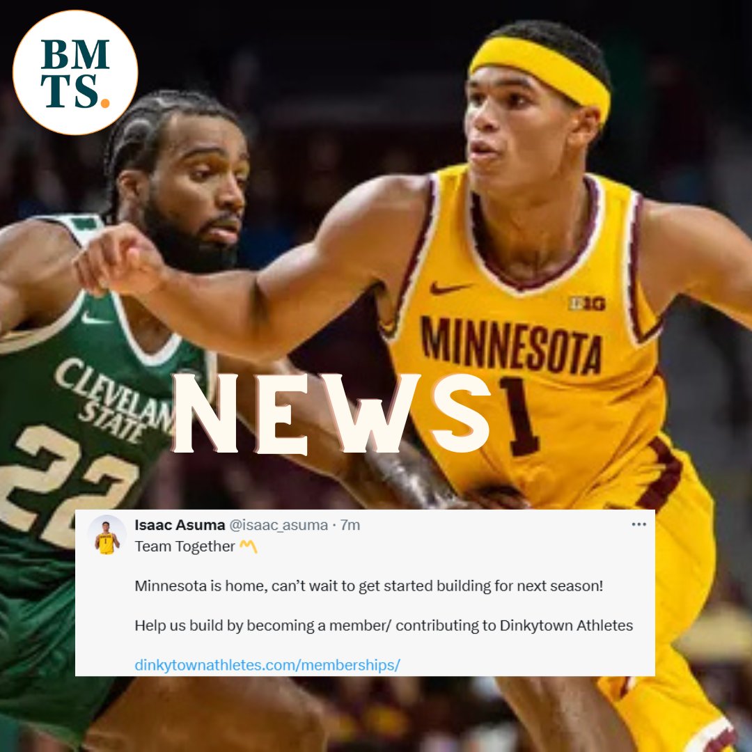 Tony Liebert (@tonyliebert) on Twitter photo BREAKING: Gophers G Isaac Asuma (<a href="/isaac_asuma/">Isaac Asuma</a>) confirms that he will be returning to Minnesota for his sophomore season.
"Minnesota is home, can’t wait to get started building for next season!"
Huge building block for Niko Medved's 2025-26 roster. BREAKING: Gophers G Isaac Asuma (<a href="/isaac_asuma/">Isaac Asuma</a>) confirms that he will be returning to Minnesota for his sophomore season.
"Minnesota is home, can’t wait to get started building for next season!"
Huge building block for Niko Medved's 2025-26 roster.