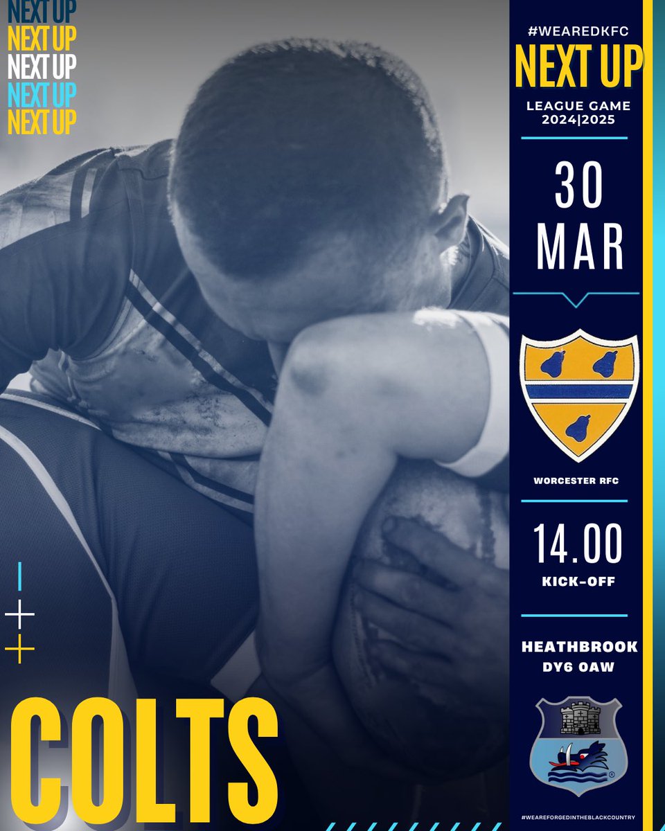DKRugbyClub's tweet image. 🚀 LAST LEAGUE GAME! 

Our Colts wrap up the season this Sunday at Heathbrook!

📍 Heathbrook
👊 DKRFC Colts vs Worcester RFC
⏰ KO 14.00

Get down, show your support, and let’s end on a high! 🩵

#DKRFC #Colts #FinalGame #RugbyFamily