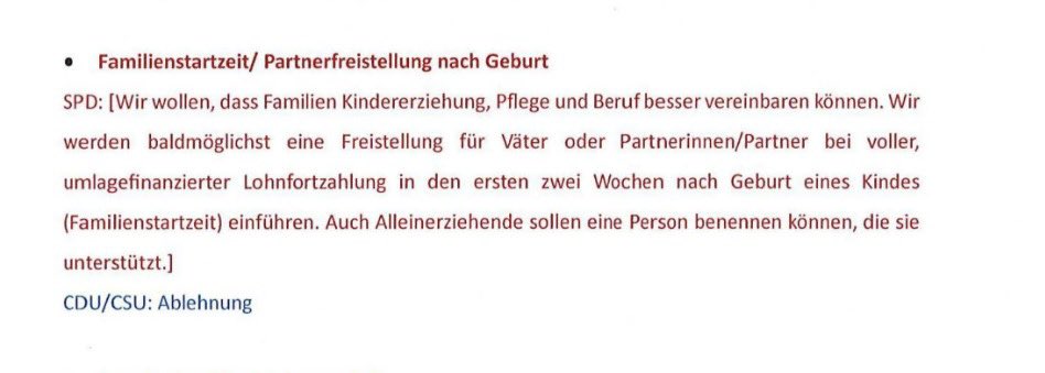 SteffiUnbehauen's tweet photo. Wieso stellt sich die Union bei der Vaterschaftsfreistellung bzw. der Familienstartzeit nach Geburt quer? Sollte eine verbesserte Unterstützung von Familien nicht auch im Sinne von CDU/CSU sein? https://t.co/gSXr3FfHmk