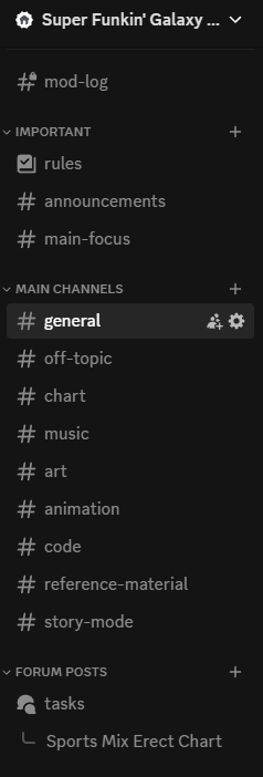 FunkinGalaxy's tweet image. Let's do something fun...

Friday Night Funkin' Modders, show us the layout of your mod development servers! Only if you're comfortable of course.

Here's what ours looks like to start! I'm mostly curious to see how different development teams like to manage things.