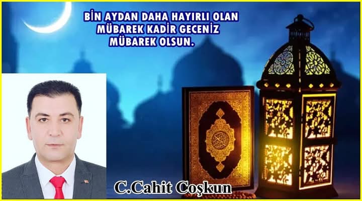 Bin Aydan Daha Hayırlı Olan Mübarek Kadir Gecenizi En İçten Dileklerimle,
Kutlarım. Hayırlara Vesile Olmasını Cenabı Allah’tan Dilerim.
Mübarek Kadir Gecesinin Ülkemize, Milletimize, Devletimize, Memleketimize ve Tüm İslam alemine barış, huzur ve mutluluk getirmesini dilerim.