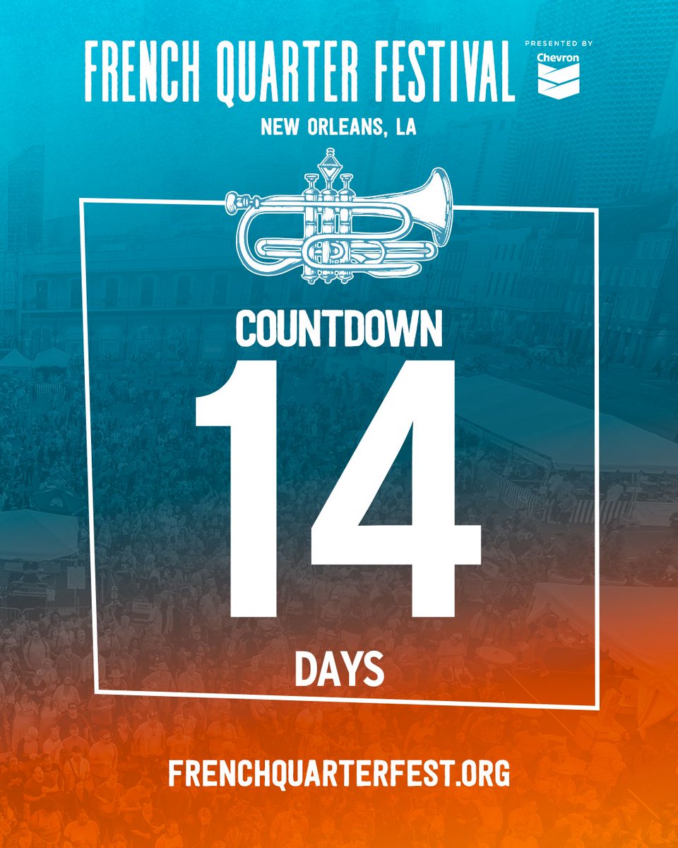 FQFestNOLA's tweet image. French Quarter Festival presented by Chevron is just two weeks away!
Now is the perfect time to start planning your festival fits. From bold prints, to flowy sundresses, or light linen—the options are endless. Get your merch at shop.fqfi.org.