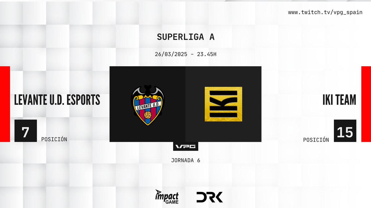 Virtual Pro Gaming España (@vpg_spain) on Twitter photo 𝐏𝐀𝐑𝐓𝐈𝐃𝐀𝐙𝐎 𝐕𝐏𝐆
🏆 SUPERLIGA
🗓️ JORNADA 5-6
⏰ 23:45
📺 <a href="/EsportsLUD/">Levante UD Esports</a> 🆚 <a href="/IKITeam/">IKI Team</a>
🎙️ <a href="/RoberEsp/">Roberto Adrián</a> <a href="/LeonidasMadiba/">LeoMadiba</a>
✍️ Iki busca remontar el vuelo de un mal arranque ante un Levante que no quiere perder el ritmo de los de arriba
#TuEresVPG #Apoyaeldirecto 𝐏𝐀𝐑𝐓𝐈𝐃𝐀𝐙𝐎 𝐕𝐏𝐆
🏆 SUPERLIGA
🗓️ JORNADA 5-6
⏰ 23:45
📺 <a href="/EsportsLUD/">Levante UD Esports</a> 🆚 <a href="/IKITeam/">IKI Team</a>
🎙️ <a href="/RoberEsp/">Roberto Adrián</a> <a href="/LeonidasMadiba/">LeoMadiba</a>
✍️ Iki busca remontar el vuelo de un mal arranque ante un Levante que no quiere perder el ritmo de los de arriba
#TuEresVPG #Apoyaeldirecto