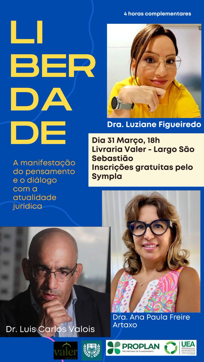 Avisando que mudou o local em Manaus. Ia ser na UEA, agora será na Livraria Valer. Inscrições no próximo comentário 🙏🏼👇🏽