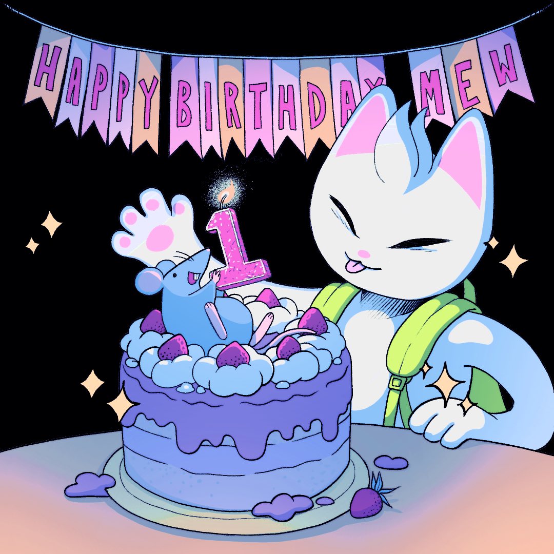 happy birthday $MEW 🎉🎂🐀🎈