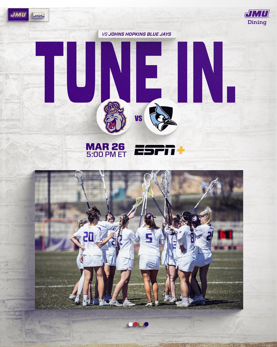 DUKESSS ‼️ We have an exciting day planned soon with <a href="/JMULacrosse/">JMU Lacrosse</a> today at 5PM on ESPN+. We can’t wait!
#GoDukes #JMU