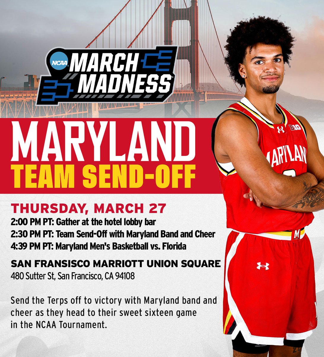 Terrapin Club (@terrapinclub) on Twitter photo Terps Fans in San Fran 🚨 Join us as we send off <a href="/TerrapinHoops/">Maryland Men’s Basketball</a> to a Sweet 16 victory! Terps Fans in San Fran 🚨 Join us as we send off <a href="/TerrapinHoops/">Maryland Men’s Basketball</a> to a Sweet 16 victory!