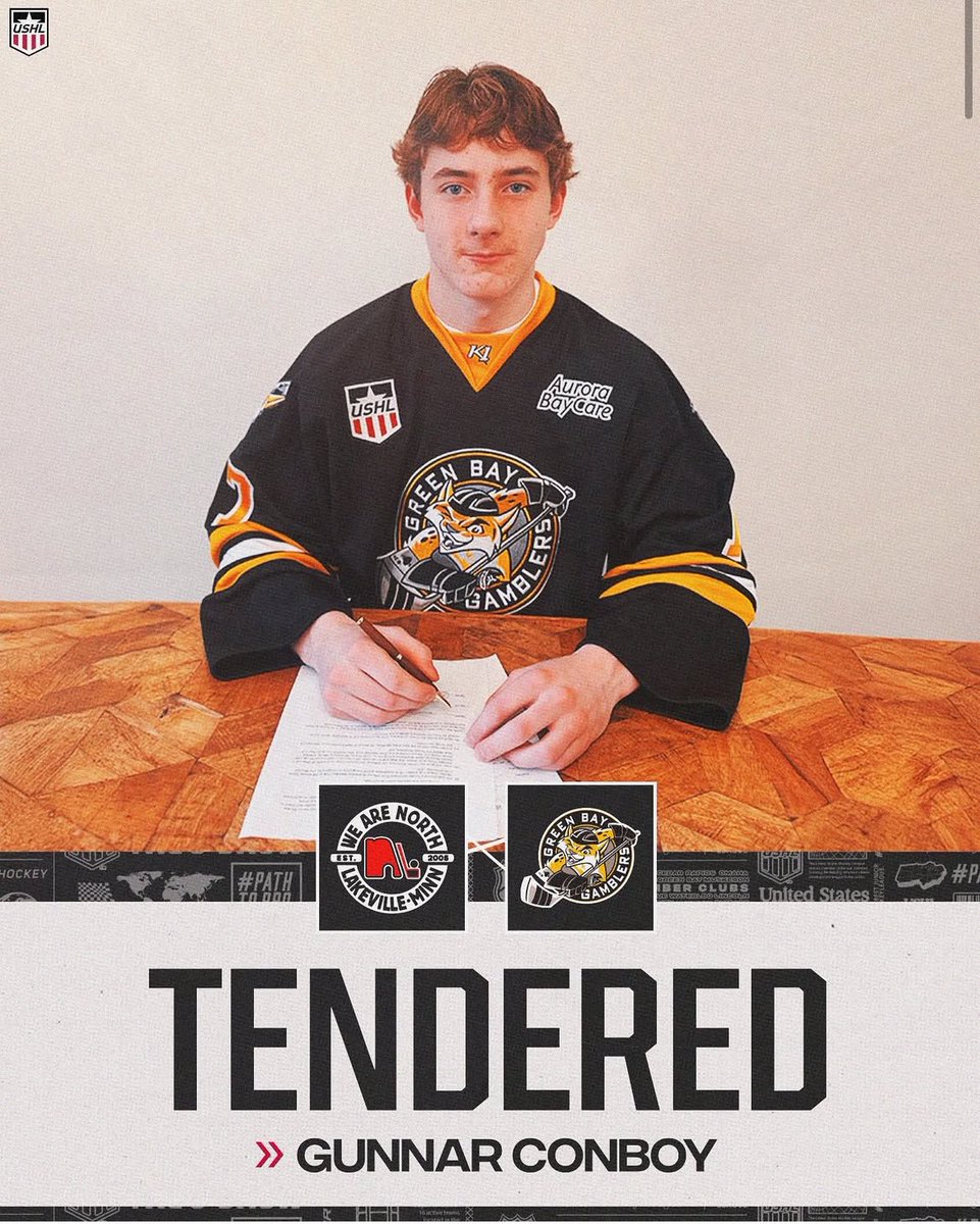 Tender Alert! 🚨 

The Gamblers tender forward Gunnar Conboy for the 2025-2026 season. 

Read the full story here: gamblershockey.com/2025/03/26/gam…

#GoGamblers