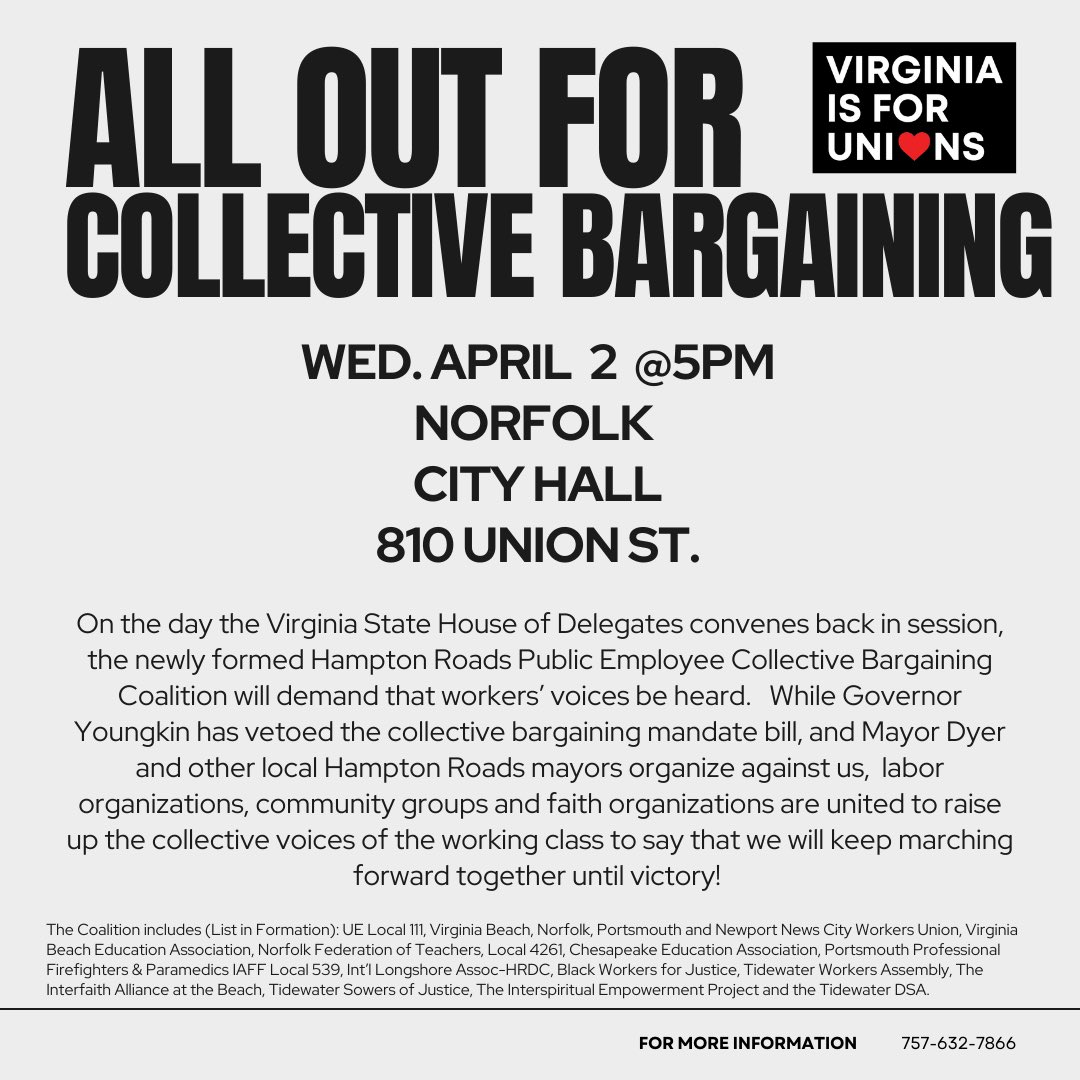 Norfolk City Workers Union, UE tweet media