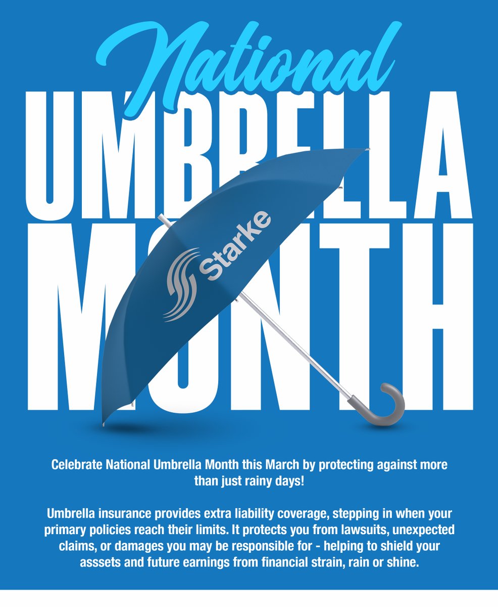 Life’s storms can hit when you least expect them. ⛈️ Umbrella insurance adds extra protection in case of a lawsuit. At Starke, we’re here to keep our neighbors covered. Let’s chat about how we can protect what matters most. #StarkeInsurance