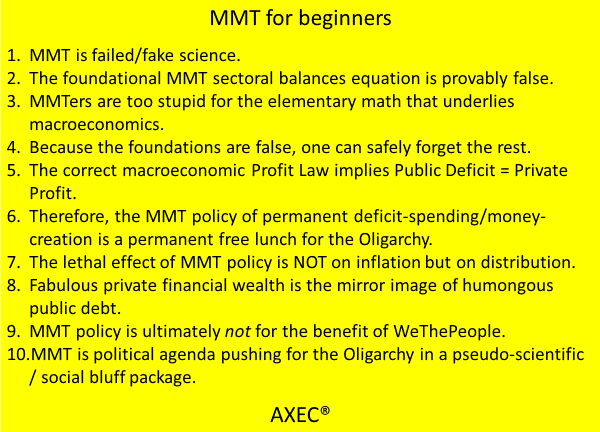 AXECorg's tweet photo. @RelearningEcon #Economics
#AllYouNeedToKnow

MMT's foundational Balances Equation is provably false, so their whole macroeconomics is false. ⇒

The page where Stephanie Kelton gets macroeconomics wrong 
https://t.co/CNFDkXM1Ki

For the full-spectrum refutation see ⇒
https://t.co/9Rldtrw2J1 https://t.co/ZAjdQEATdn