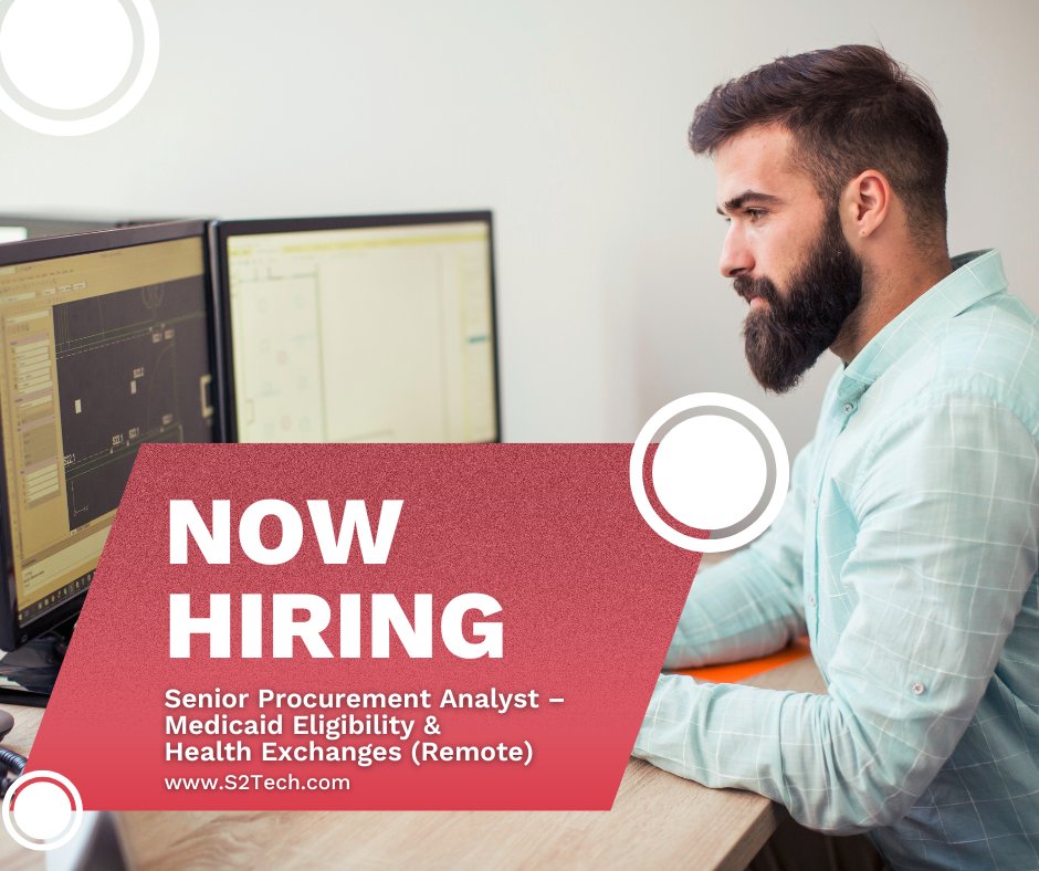 📢 We’re Hiring: Senior Procurement Analyst (Remote) 📝🏥

✅ 5+ yrs leading large-scale initiatives
✅ Experience with Medicaid Eligibility &amp; Health-Based Exchanges
✅ Skilled in RFPs, SLAs, and procurement strategy

🔗 Apply now: bit.ly/S2TechCareers
 #NowHiring #RemoteJobs