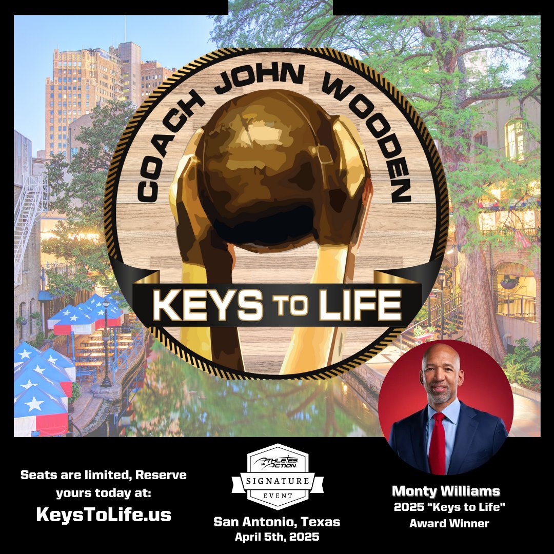 Join Us for the Coach Wooden Keys to Life Breakfast in San Antonio! 🌟

Hear inspiring stories, and connect with fellow community members, all while honoring the legacy of Coach John Wooden.

🗓 Date: April 5, 2025
📍 Location: San Antonio
🎟 keystolife.us