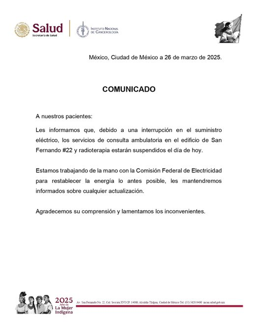 azucenau's tweet photo. 🔴Detenidos los servicios en el Instituto Nacional de Cancerología 

Largas filas de pacientes esperan mientras consultas, atención especializada y cirugías están paralizadas por falta de luz. 

-Las citas, que ya tardan meses, deben ser reprogramadas, así las cosas, en el @incanMX. 

📹@GloriaPE_