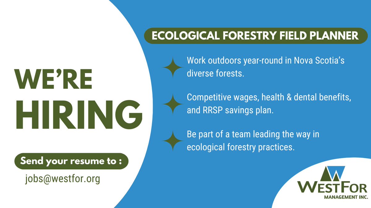 _WestFor's tweet image. 𝐉𝐨𝐢𝐧 𝐎𝐮𝐫 𝐓𝐞𝐚𝐦!
This full-time role is a great opportunity for those passionate about collecting field data and developing ecological forestry silviculture plans that balance environmental, social, and economic values.

Learn more and apply here: westfor.org/job-posting-fo…