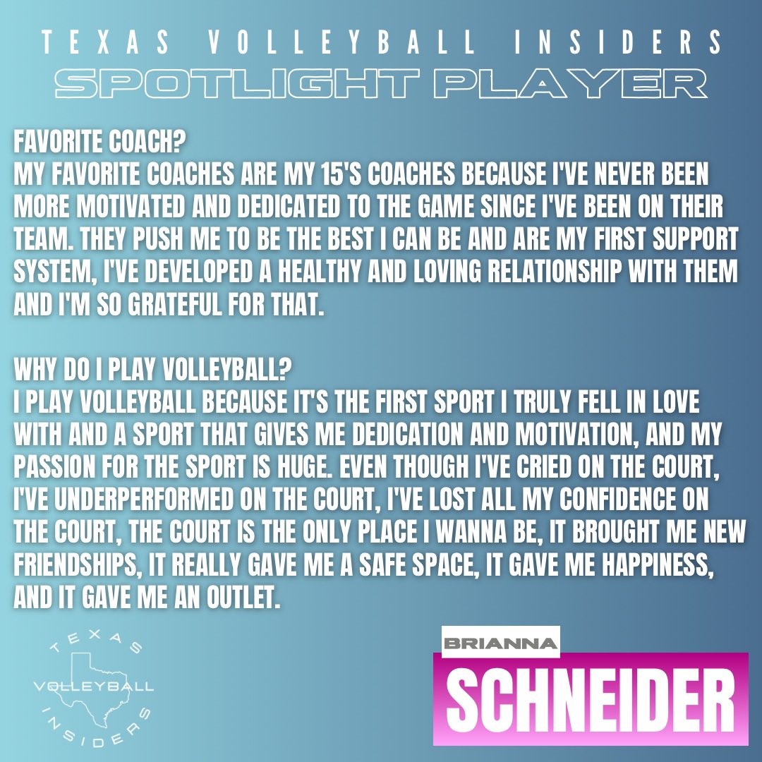 Digging into Texas Volleyball! Meet MoCo Juniors Brianna Schneider and what she’s about. Will you be next?