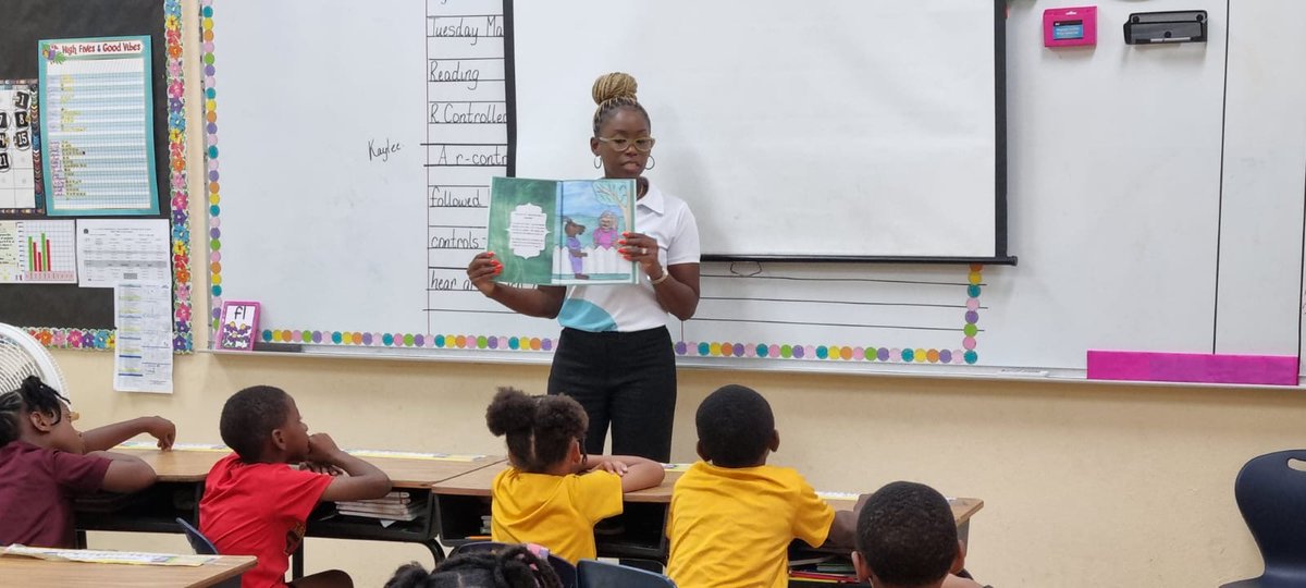 We took our Magical Moments ready to the second-grade students at T.G. Glover primary school. Mikea Zonicle from our People team read the story "A Ber Bookie &amp; Ber Rabbie Story, Who Done It?" by Bahamian author Portia Sands to the group of attentive and enthusiastic students.