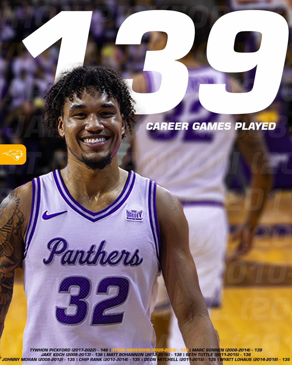 IRON MAN TYTAN! 😤 

Tytan Anderson finishes his UNI career with 1️⃣3️⃣9️⃣ games played for the Panthers, tied for second-most in team history!

#EverLoyal #1UNI #Family