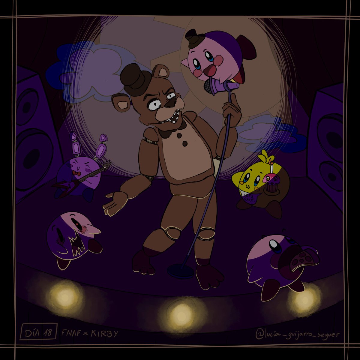 Kadowo_lu's tweet photo. Seeing what has happened here I don't know whether to be more afraid of animatronics or Kirby D':

#FNAF #Kirby #illustration #fanart https://t.co/eG0HsB5Rhp