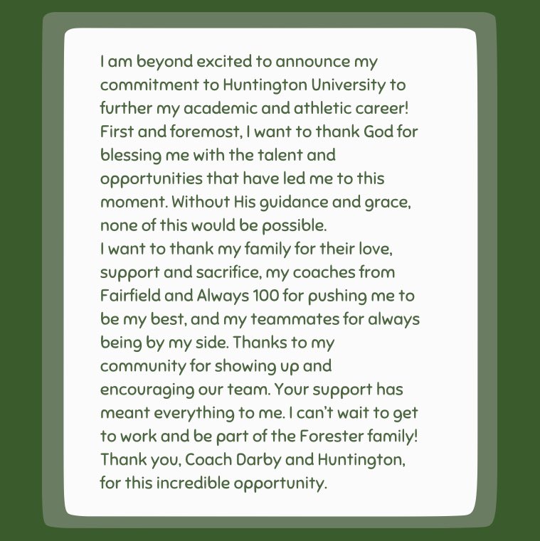 Eva Herbert (@_evaherbert) on Twitter photo 110% COMMITTED!! So pumped to start this next chapter. Go foresters!!
🌲💚🪓 <a href="/HU_Sports/">Huntington Foresters</a> <a href="/darby_3/">Darby Maggard</a> <a href="/vjhAlways100/">Always 100</a> <a href="/Fairfieldgbb/">Fairfield Girls Basketball</a> <a href="/wright2026black/">Always 100 Wright 2026 Black</a> 110% COMMITTED!! So pumped to start this next chapter. Go foresters!!
🌲💚🪓 <a href="/HU_Sports/">Huntington Foresters</a> <a href="/darby_3/">Darby Maggard</a> <a href="/vjhAlways100/">Always 100</a> <a href="/Fairfieldgbb/">Fairfield Girls Basketball</a> <a href="/wright2026black/">Always 100 Wright 2026 Black</a>