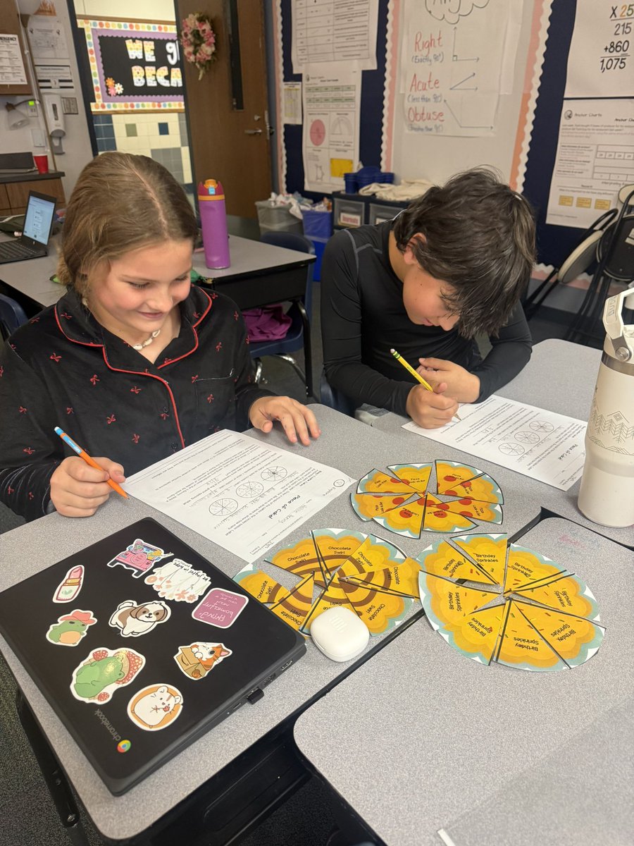 andra_boney's tweet photo. Cookie cake anyone? Students composed and decomposed fractional parts of cookie cakes for the grand opening of Ann's Bakery! What scrumptious work these mathematicians showed! @CockrellChamps @ProsperISD https://t.co/xjp6mhOnR5