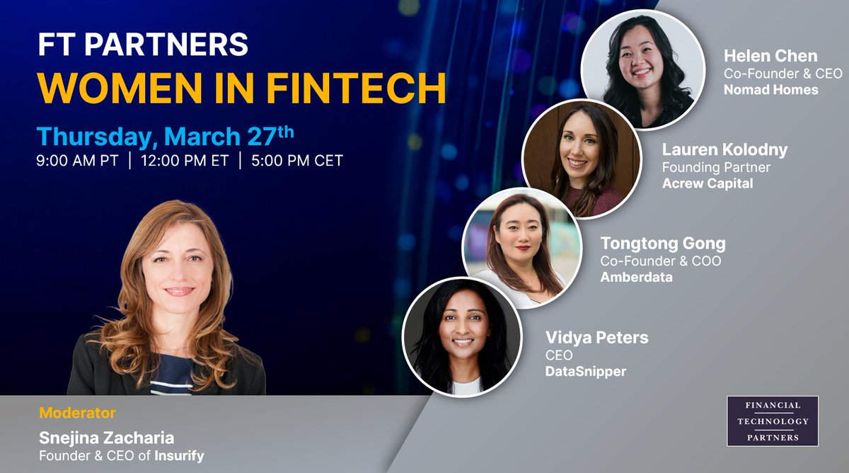 Amberdata (@amberdataio) on Twitter photo Women leading the way in FinTech! 🌍
Tomorrow at 12pm ET Tongtong <a href="/Gongt2/">gongt2.eth</a>, Co-Founder of Amberdata will be alongside powerhouse women in FinTech will take the virtual stage to share their insights on AI, leadership, and career growth.
Sign up for the webinar here: Women leading the way in FinTech! 🌍
Tomorrow at 12pm ET Tongtong <a href="/Gongt2/">gongt2.eth</a>, Co-Founder of Amberdata will be alongside powerhouse women in FinTech will take the virtual stage to share their insights on AI, leadership, and career growth.
Sign up for the webinar here: