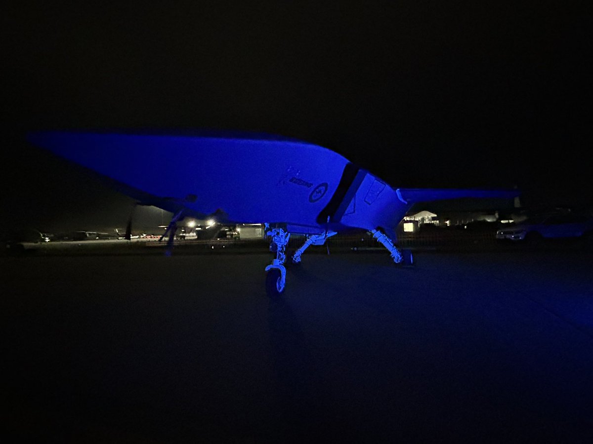 The MQ-28 Ghost Bat getting ready for a live early morning appearance on Australia’s Channel 7 Sunrise program. <a href="/BoeingAustralia/">Boeing Australia</a>  <a href="/BoeingDefense/">Boeing Defense</a> #Avalon2025 #ghostbat