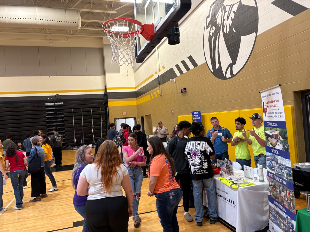 Our CTE Career Fair was held today great event for our seniors to get started with their first job and into a career thanks to <a href="/SeguinEDC/">Seguin EDC</a> for the support <a href="/VamosVijil/">Veronica Vijil</a> <a href="/SeguinISD/">Seguin ISD</a> <a href="/SeguinHSTx/">Seguin High School</a> <a href="/kwed/">KWED/Seguin Daily News</a> <a href="/seguinchamber/">Seguin Area Chamber</a>