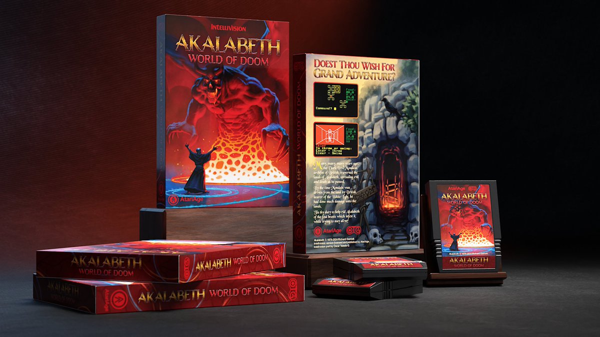 Akalabeth, the RPG written and published by Richard Garriott in 1979, will be for sale at the #MidwestGamingClassic!

This #Intellivision game includes a full soundtrack CD and new artwork by Denis Loubet, who created the original artwork 46 years ago!

forums.atariage.com/topic/322229-p…