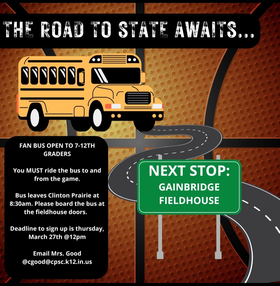 CPHS Basketball (@gopher_hoops) on Twitter photo Attention junior high and high school students, we will have a fan bus headed to Gainbridge Fieldhouse on Saturday morning. You MUST have a ticket to the game to ride, and you must ride home on the bus. Email Mrs. Good at cgood@cpsc.k12.in by 12pm on Thursday to sign up! Attention junior high and high school students, we will have a fan bus headed to Gainbridge Fieldhouse on Saturday morning. You MUST have a ticket to the game to ride, and you must ride home on the bus. Email Mrs. Good at cgood@cpsc.k12.in by 12pm on Thursday to sign up!