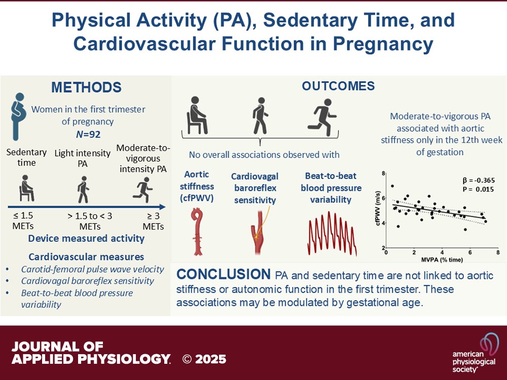 japplphysiol's tweet photo. #OpenAccess Research Article by VR Nuckols et al. (@uiowa @GaryPie09) Associations of physical activity and sedentary time with aortic stiffness and autonomic function in early #pregnancy 🫄
🔓https://t.co/WmtdBgU7Xq https://t.co/5egCwEGNtc
