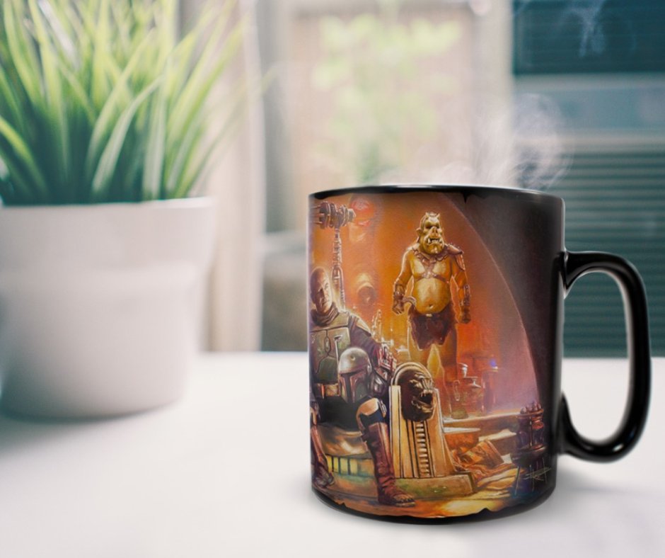 TrendSettersLtd's tweet photo. Become the most powerful Bounty Hunter in the galaxy with a special Morphing Mugs® Heat-Sensitive Clue Mug.

Use code LUCKY50 for a Buy One Get One 50% on all items sitewide.

Visit https://t.co/TnRwxBYMKm to find more items for your home.

#StarWars #BobaFett #Mug https://t.co/Qh49n7KnDp
