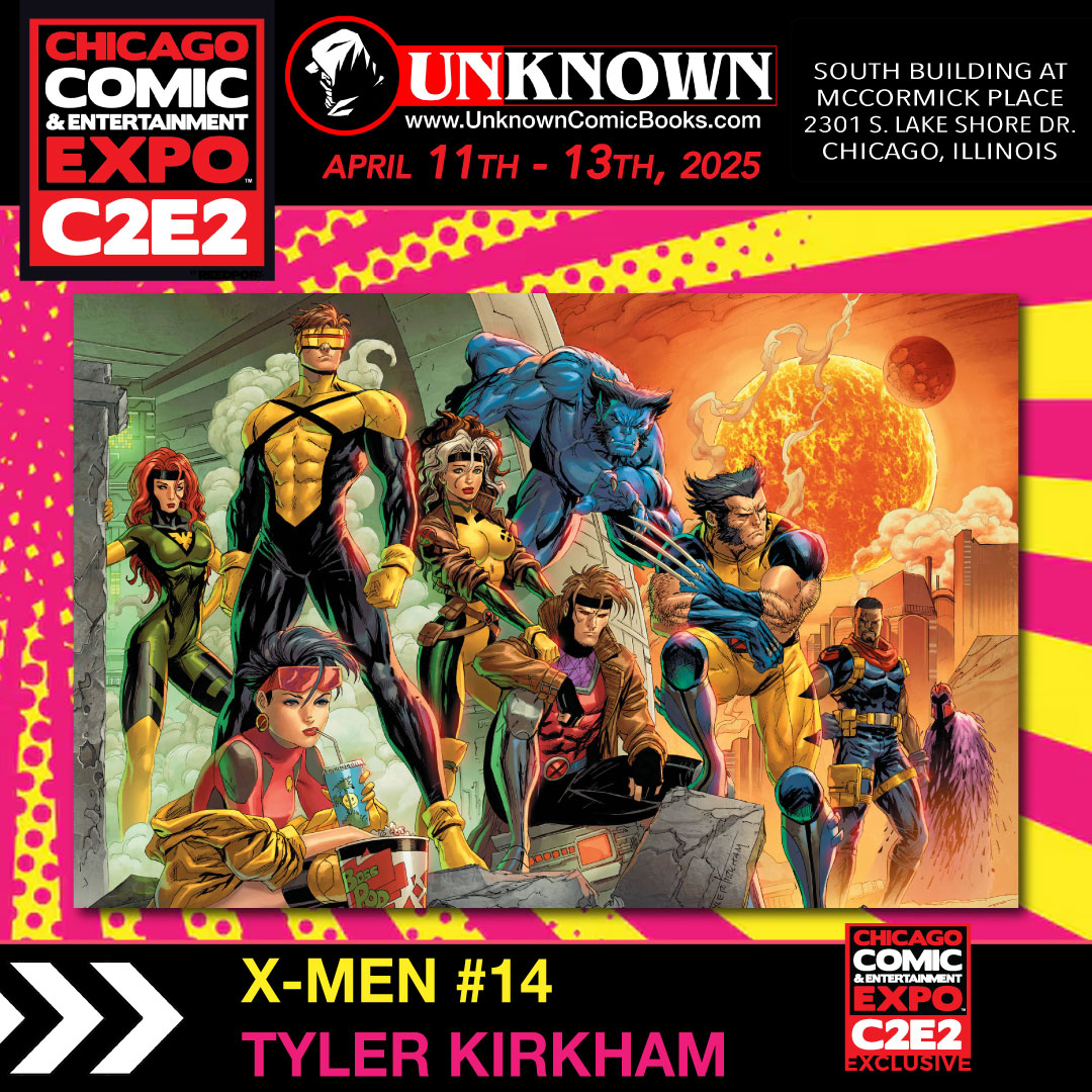 Unknown_Comics's tweet photo. ❌ X-Men assemble! ❌ Tyler Kirkham's epic homage to Jim Lee's iconic style! X-MEN #14 features the full team! Get this exclusive cover at Booth 533 (Tyler Kirkham) & BOOTH 627 at C2E2 2025! #C2E2 #XMen #TylerKirkham #JimLee #Marvel #UnknownComics https://t.co/eXV145C66D