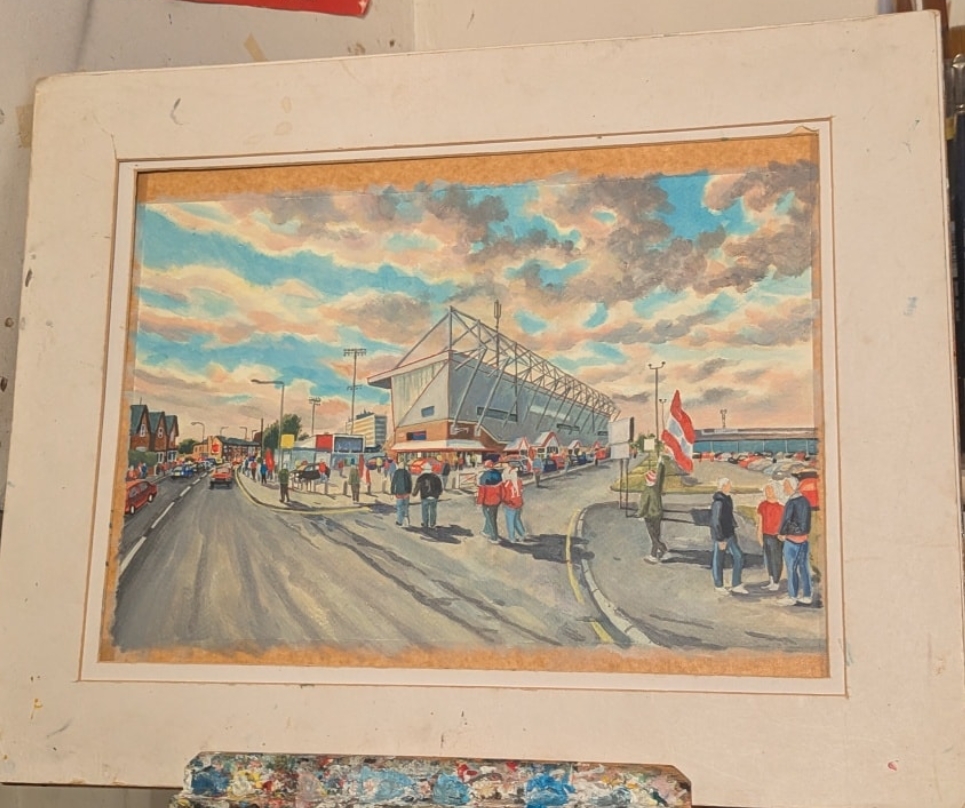 hi <a href="/S26PHY/">Steph</a> <a href="/alilawrence58/">Ali</a> <a href="/WeAreCrewe/">We Are Crewe</a> <a href="/crewealexfc/">Crewe Alexandra</a> <a href="/RuairiSC_TAIP/">Ruairi Criscuolo</a> <a href="/RailwaymenThe/">The Railwaymen Podcast</a> <a href="/therailwaymensg/">The Railwaymen</a> <a href="/StandingAlone77/">Standing Alone</a> <a href="/TylerBirtles/">Tyler Birtles</a> todays progress of my new artwork of #CreweAlex #grestyroad prints available soon  ,really need a rt please