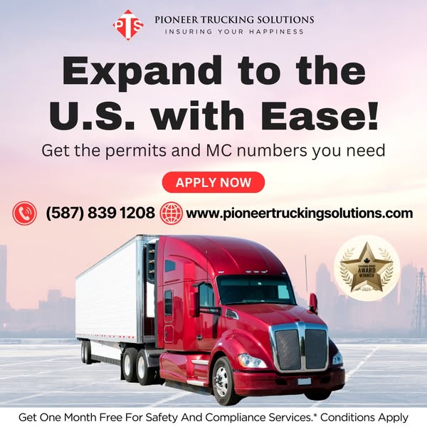 PioneerTrucksol's tweet image. Expand your trucking business to the U.S. hassle-free! 🚛 Get your USDOT, MC Number &amp;amp; State Permits with Pioneer Trucking Solutions.

📞 587-839-1208 
🌐 pioneertruckingsolutions.com

#USDOT #MCNumber #TruckingAuthority #RoadReady #pioneertruckingsolutions #FreightBusiness