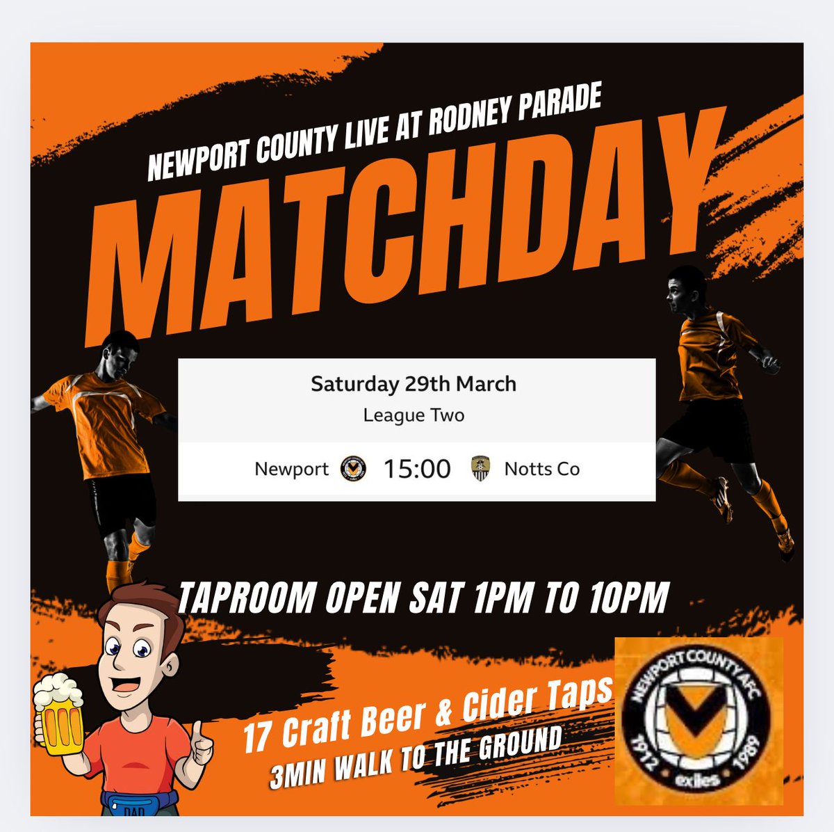 Pre match drinks before Newport county KO anyone? 
#newportcounty #newportcountyafc 
 #wales #craftbeeruk ##instabeer #supportlocal #supportindependent #beertime #walescraftbeer  #newport #wales  #craftbeer  #beeroclock