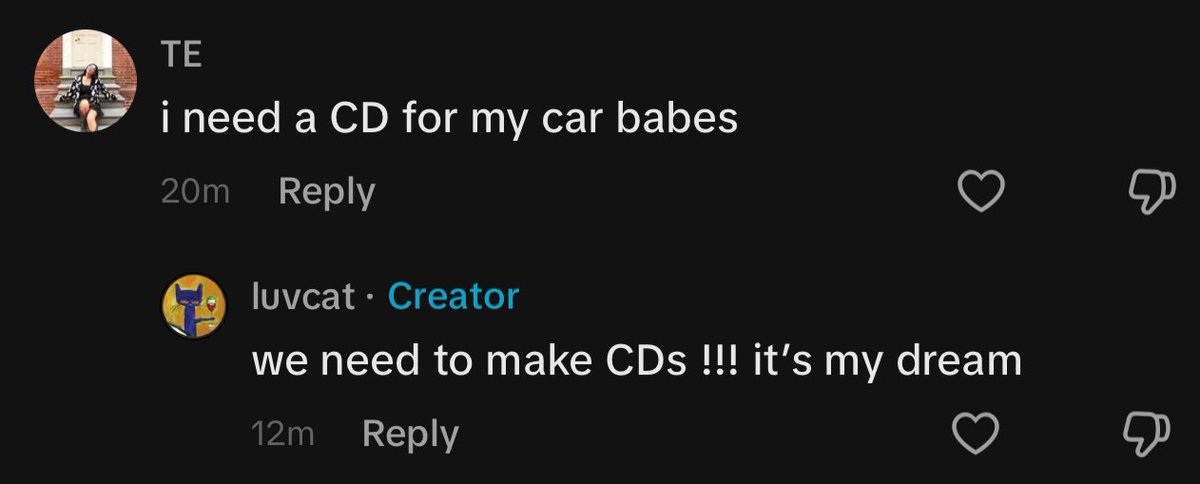 LuvcatsUpdates's tweet photo. Luvcat talking about CDs in her recent TikTok video!

#Luvcat #luvcatband https://t.co/WPP9ZAhqtu