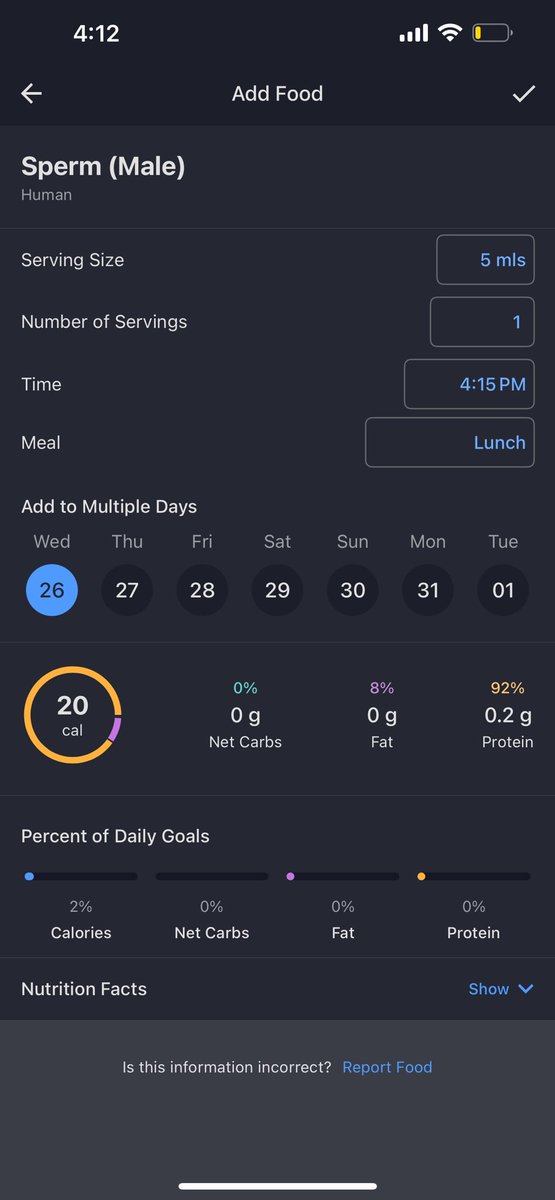 My calorie tracking app has human sperm on it 😂😂😂😭😭😭