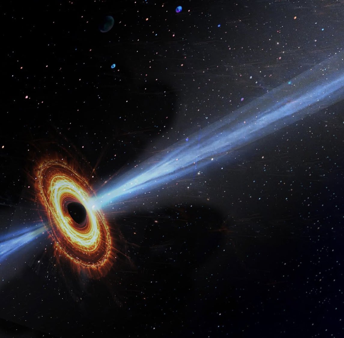 thaisa_sb's tweet image. Observações de jatos de 16 núcleos ativos de galáxias com EHT - em trabalho de J. Röder et al. (Max Planck Institute for Radio-Astronomy, e IAA, Espanha) revelam detalhes inéditos dos jatos em escalas de sub-pc. 

Crédito: Obs. ALMA  

#astronomia #buracosnegros #jatos #galaxias