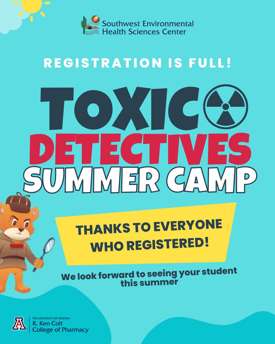 We  have a full cohort for our middle school Toxic Detectives summer camp!  We're very excited to host a new batch of students this year🌞🔍  #EHSCC