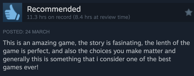 Sometimes review are so nice that they make me feel blush – and I'm getting afraid to become spoiled... 😅
#steam #visualnovel #gaming #anime
store.steampowered.com/app/2309230/Sw…