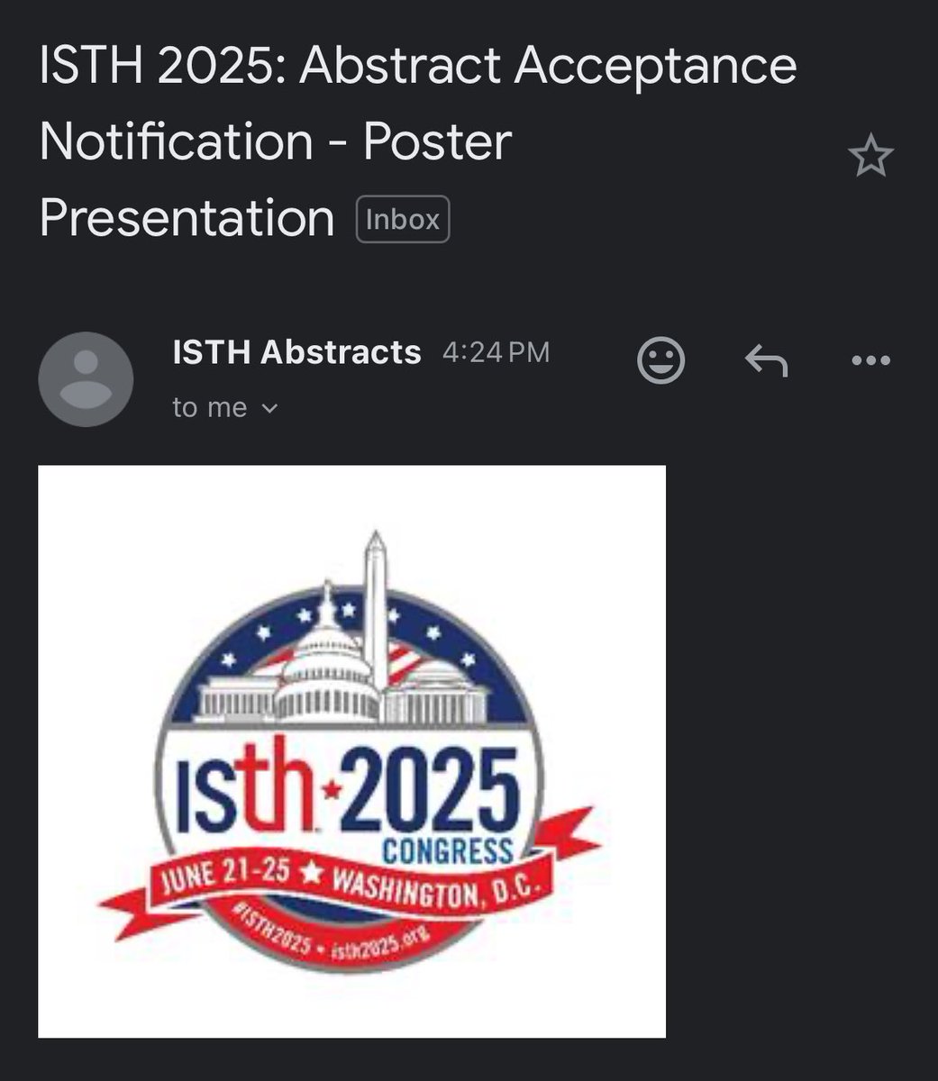 Excited to go to DC with two posters for <a href="/isth/">ISTH</a>! Can’t wait to see everyone there! Thanks <a href="/rushadpatell/">Rushad Patell</a> and <a href="/metaacademy_ofc/">Meta Analysis Academy</a> #thrombosis #hemostasis #hematology #isth #washington 🇺🇸