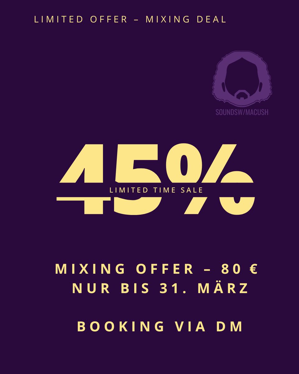 macush_'s tweet photo. Mix not hitting right?
Rap, Pop, Podcast – doesn’t matter.
A proper mix makes all the difference.
80 € until the end of March.
HEAR THE DIFFERENCE.
#Mixing #AudioEngineer #MixingEngineer #IndependentArtist
#HomeStudio #MusicProduction #PodcastProduction #RnB https://t.co/MEXyCCpmaF