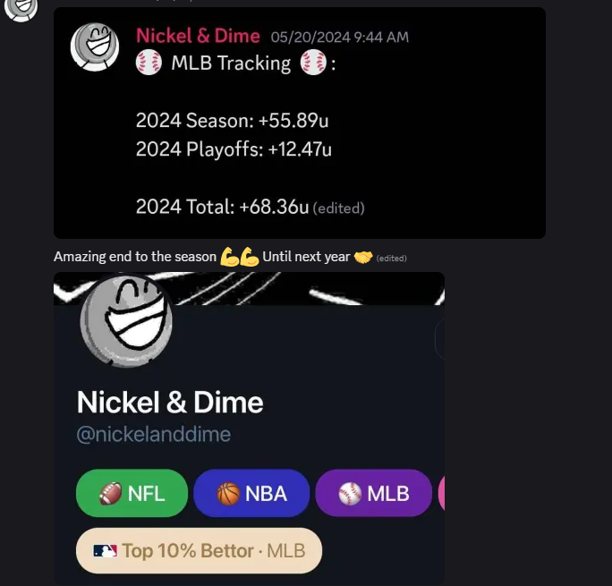 NickelAndDime24's tweet photo. Opening day tomorrow!! We are so back.

Reminder, we killed last year. Follow this link to join my FREEEE discord to get all my picks 👇👇

https://t.co/LmvTudUosR

#sportcoin #GamblingX #OpeningDay #MLB https://t.co/uMtkFToxVw