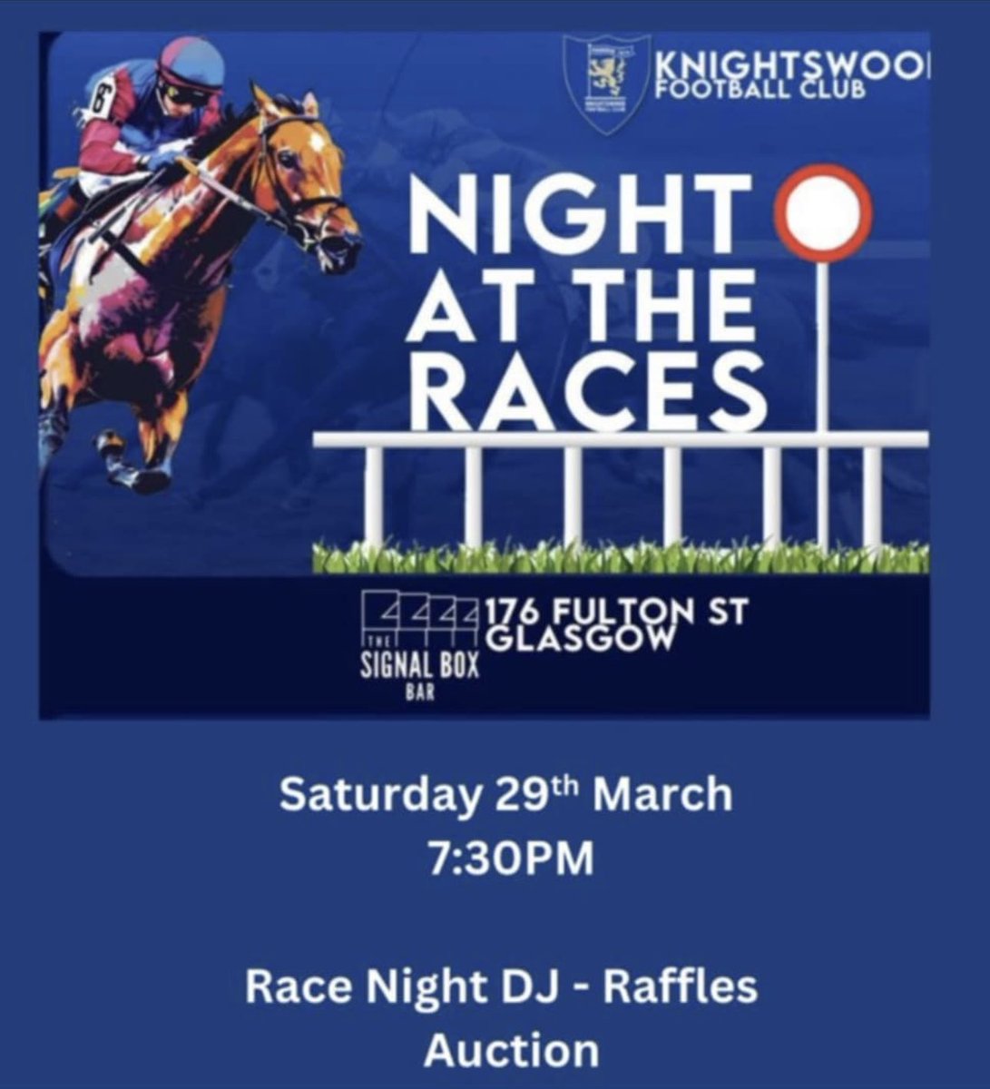 Join us this Saturday for a great night and help raise funds for the club.