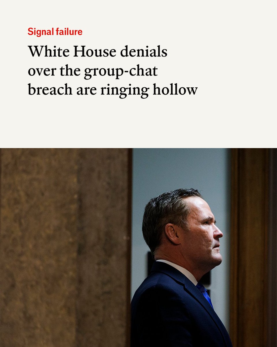 TheEconomist's tweet image. White House denials over the defence slip-up are ringing hollow. The breach raises questions of security and legality

econ.st/3RqjZYE Photo: Imago